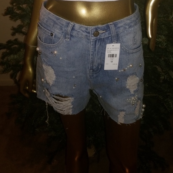 Bejeweled Jean Shorts - Picture 2 of 2